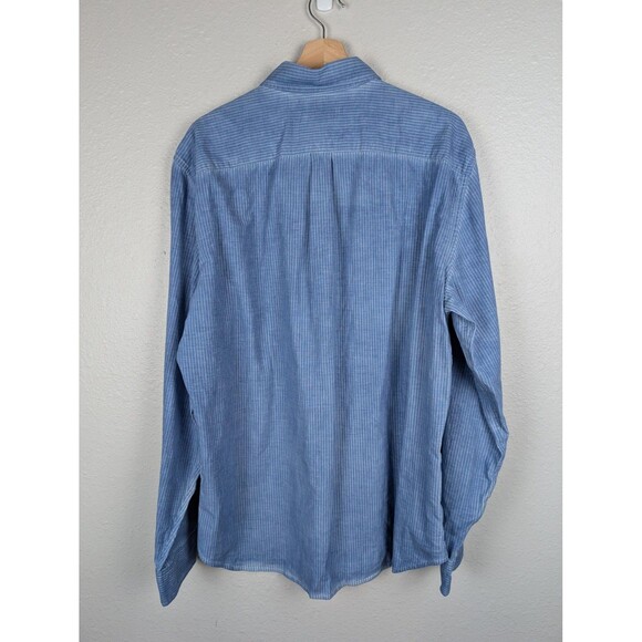 GAP Mens XL Blue Pinstripe Long Sleeve Button Down Shirt - Picture 2 of 9